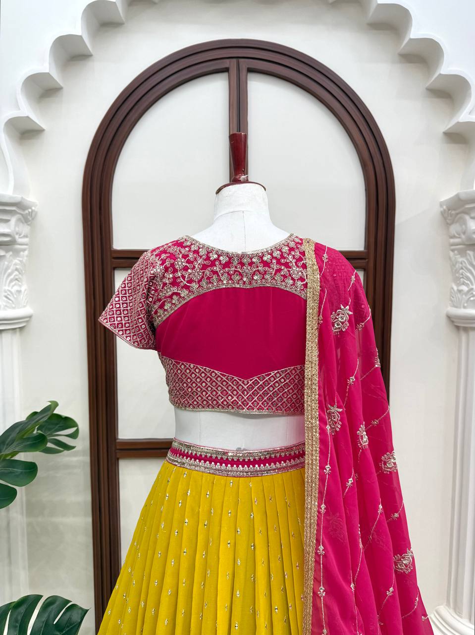 Pink & Yellow Designer Lehengas Choli Party Wear Suits for Women