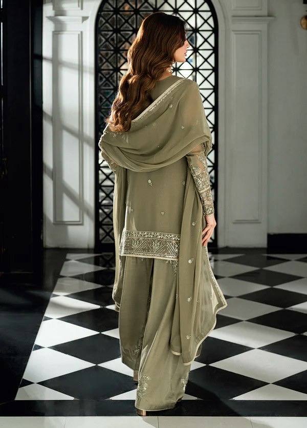 Pista Green Embroidered Kurti Palazzo Set with Dupatta