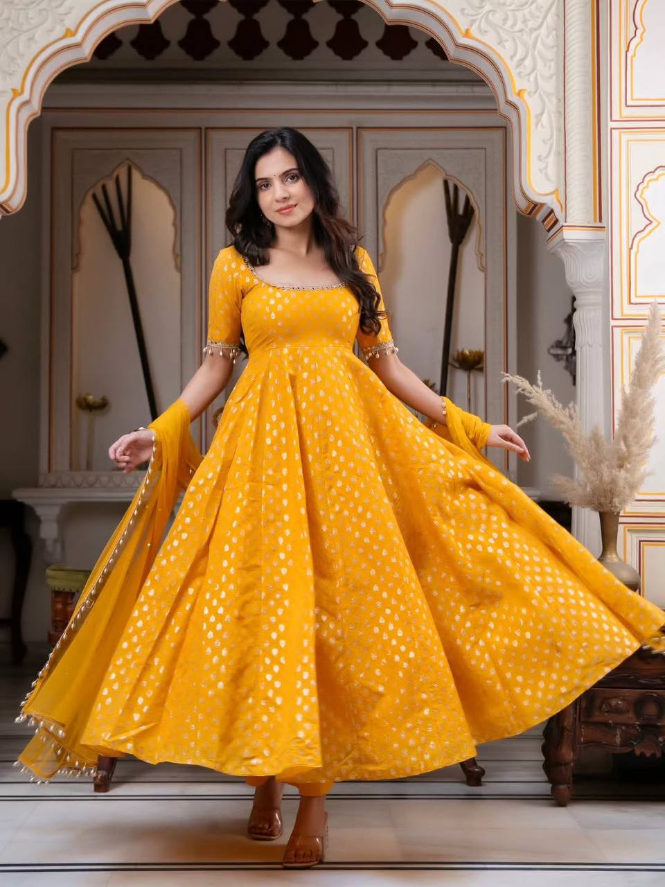 Yellow Anarkali Suit Latest Design