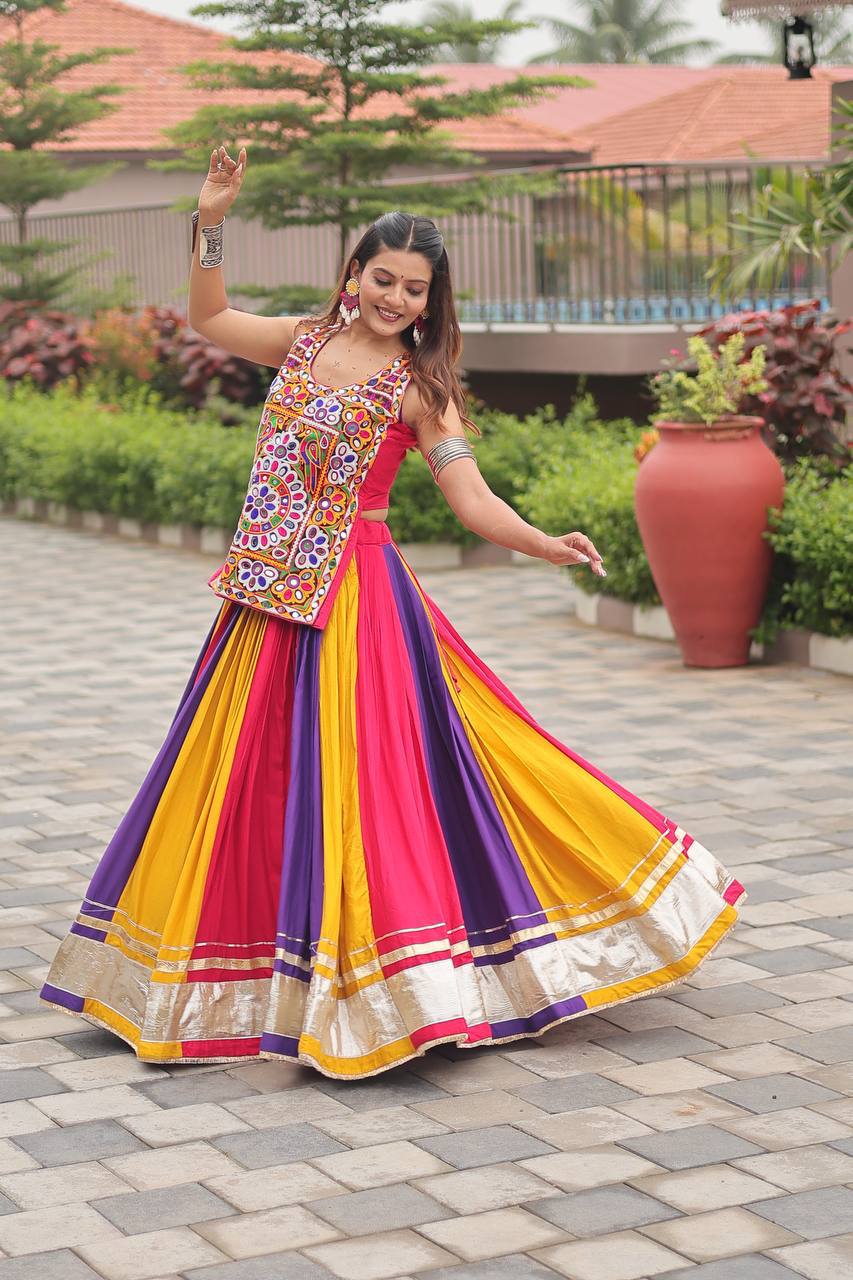 Navratri Special Gamathi Work Lehenga Choli for Garba