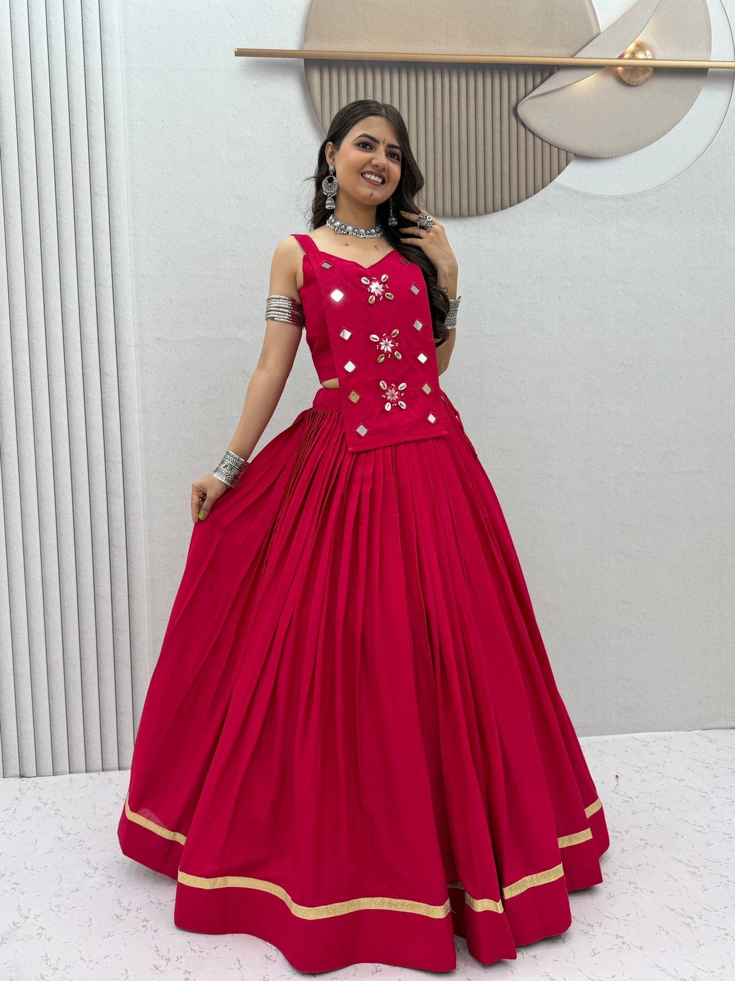 Navratri Special Pure Cotton Lehenga Choli with Handwork Real Codi