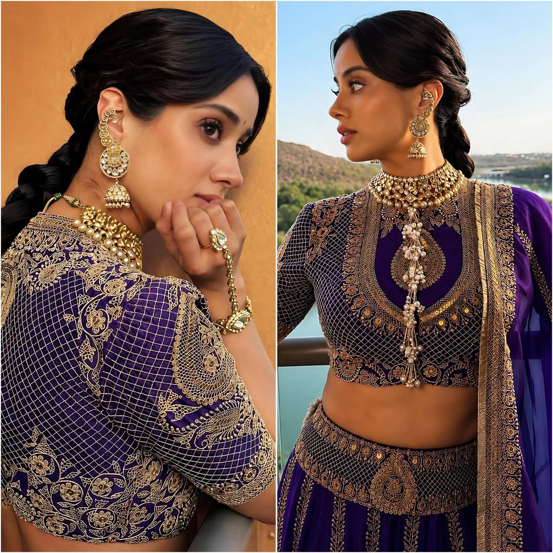 Royal Violet Vichitra Silk Lehenga Choli for Women