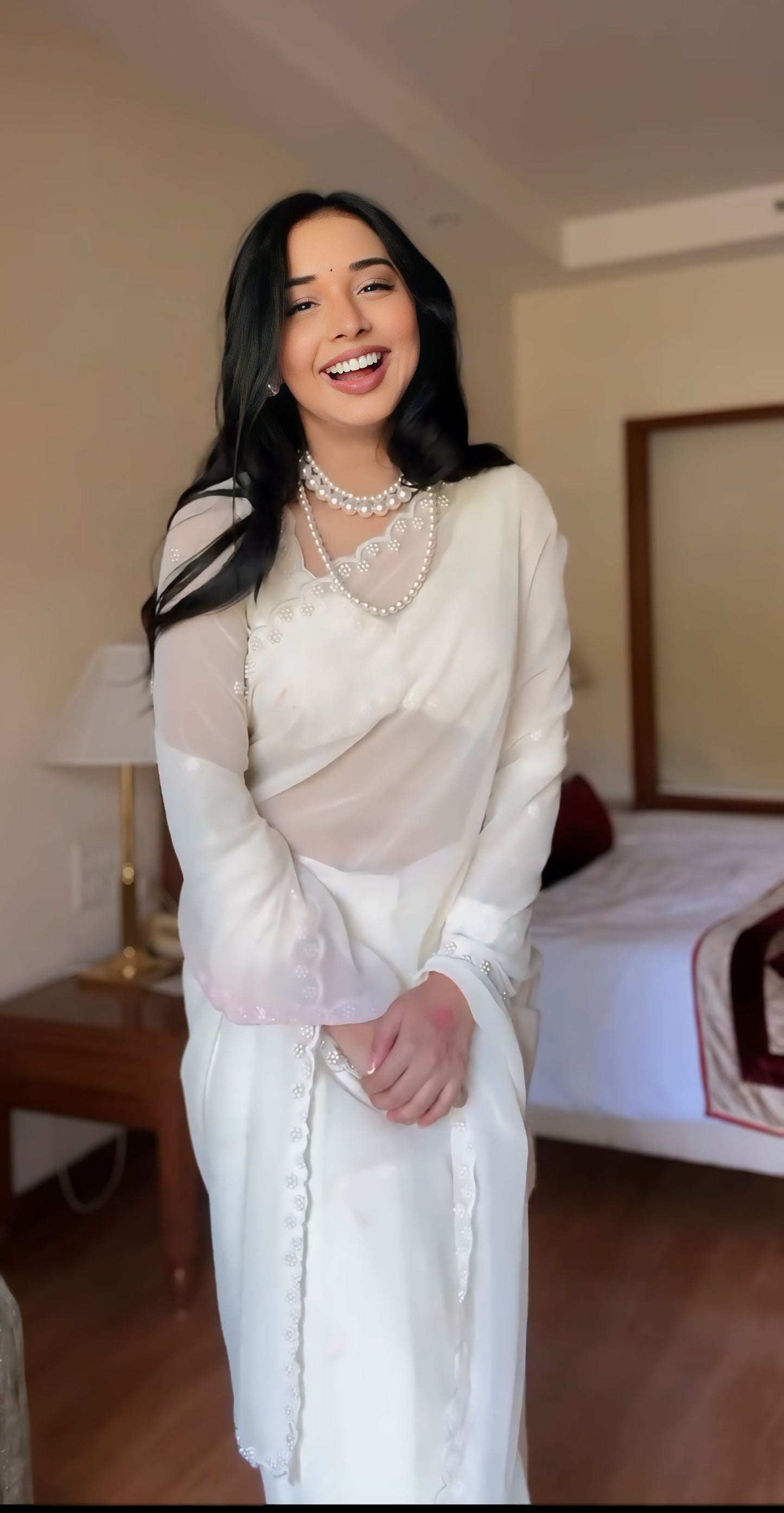 Premium Ready to Wear Saree with Scalloped Border | Ethnic Wear