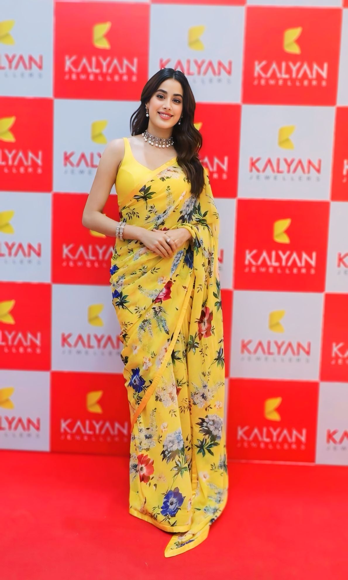 Elegant Yellow Floral Print Georgette Ready to Wear Saree