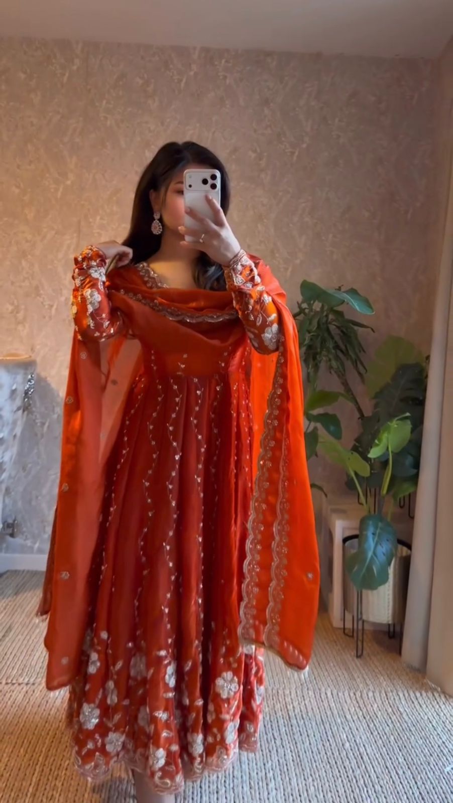 Festive Fendy Silk Anarkali Suit Set with Sequin Embroidery