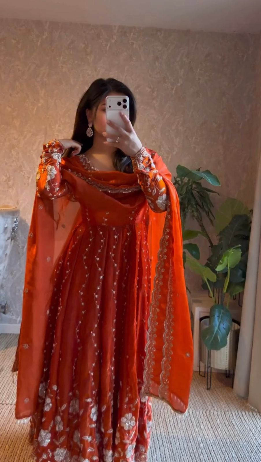 Festive Fendy Silk Anarkali Suit Set with Sequin Embroidery
