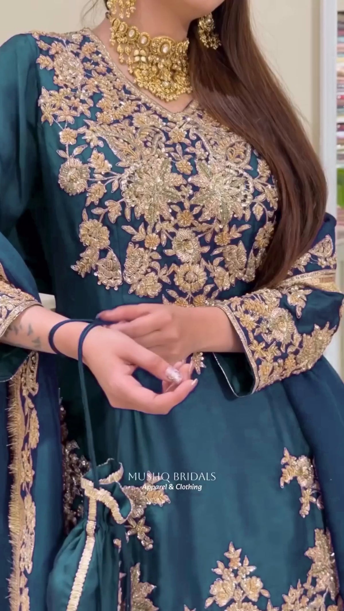 Premium Pakistani Embroidered Sharara Suit - 3 Piece Set