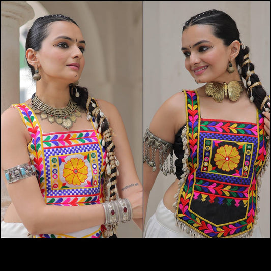 Navratri Embroidered Kutchi Gamthi Choli Blouse for Women