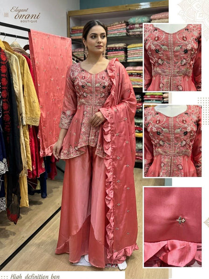 Embroidered Rangoli Silk Party Wear Salwar Suit