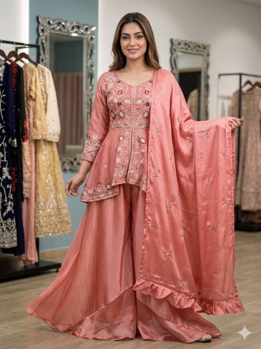 Embroidered Rangoli Silk Party Wear Salwar Suit