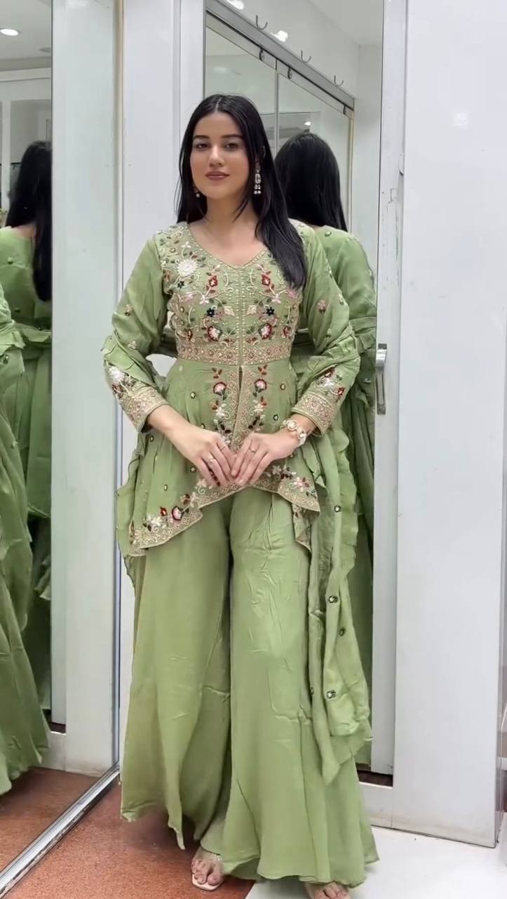 Embroidered Rangoli Silk Party Wear Salwar Suit