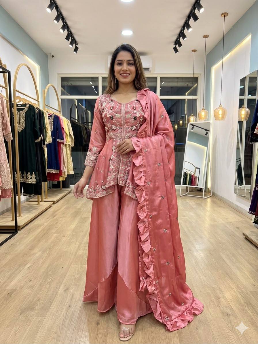 Embroidered Rangoli Silk Party Wear Salwar Suit