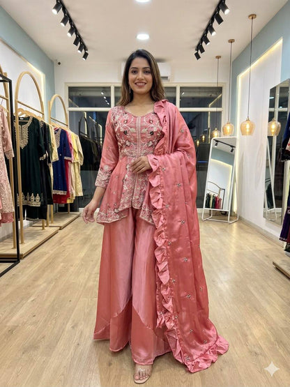 Embroidered Rangoli Silk Party Wear Salwar Suit