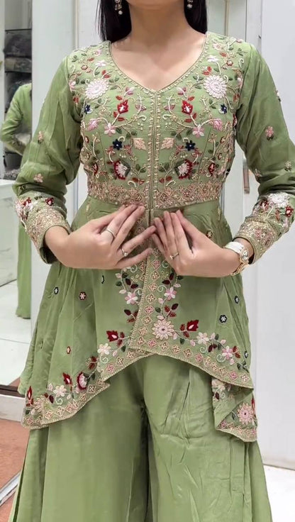 Embroidered Rangoli Silk Party Wear Salwar Suit