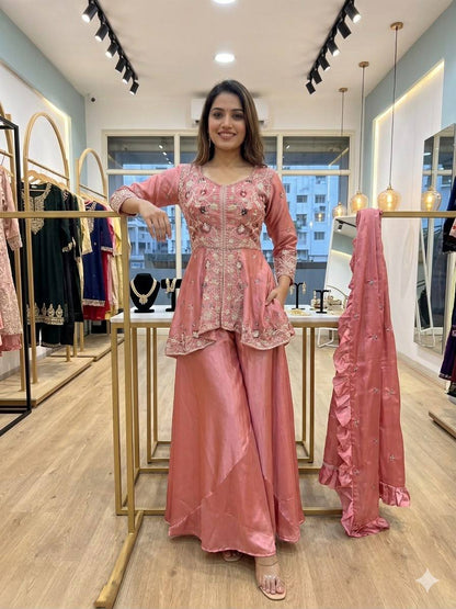Embroidered Rangoli Silk Party Wear Salwar Suit