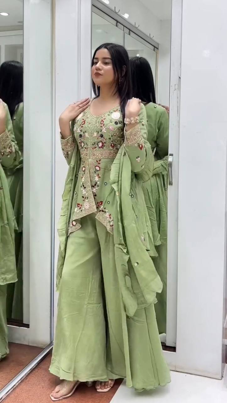 Embroidered Rangoli Silk Party Wear Salwar Suit