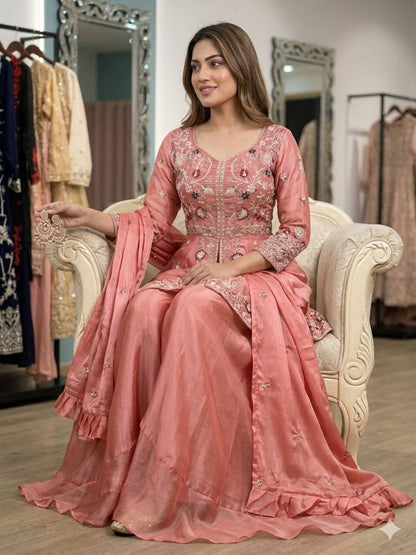 Embroidered Rangoli Silk Party Wear Salwar Suit