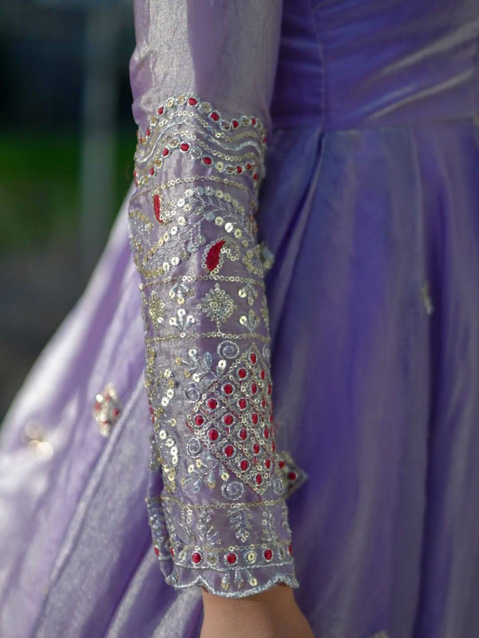Designer Fendy Silk Anarkali Suit for Women with Sequence Work
