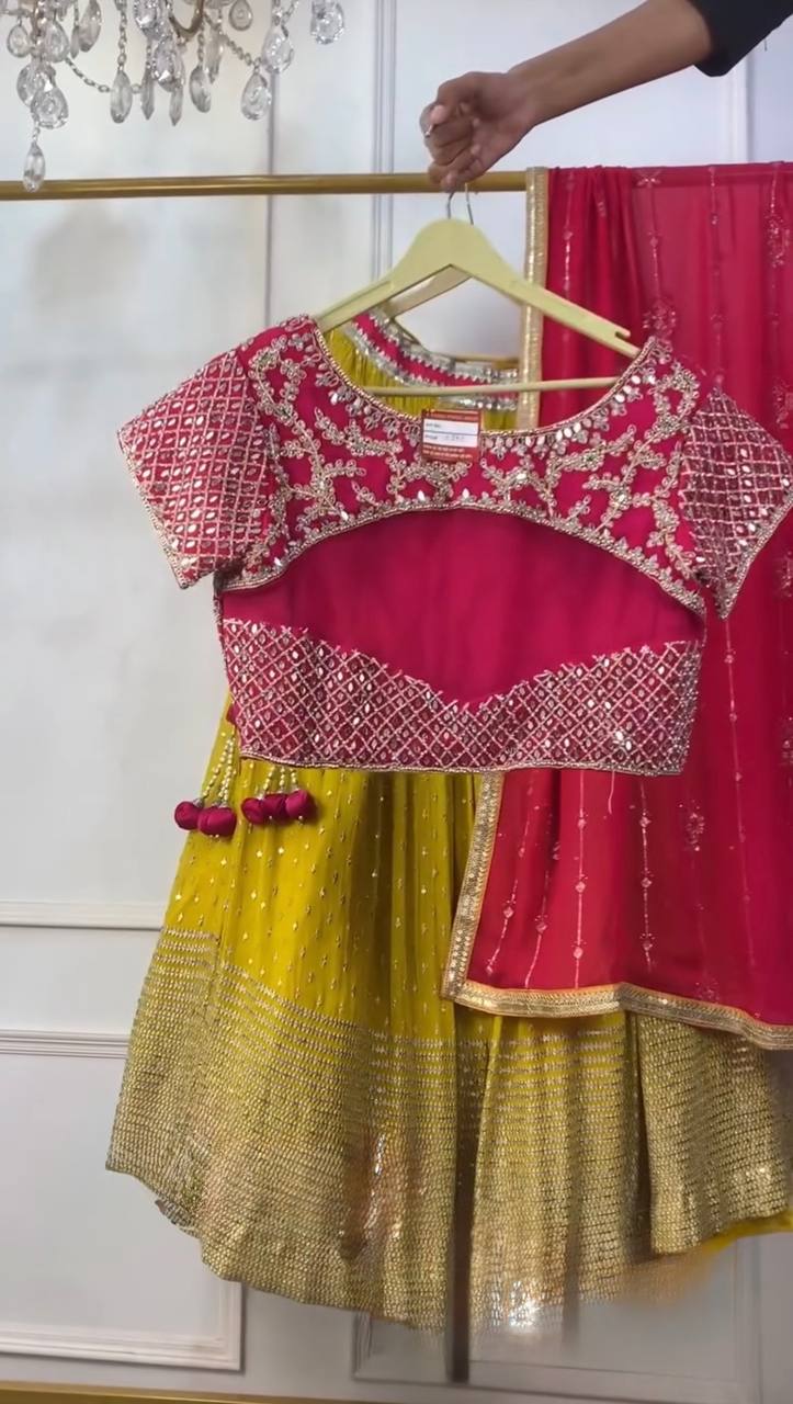 Pink & Yellow Designer Lehengas Choli Party Wear Suits for Women