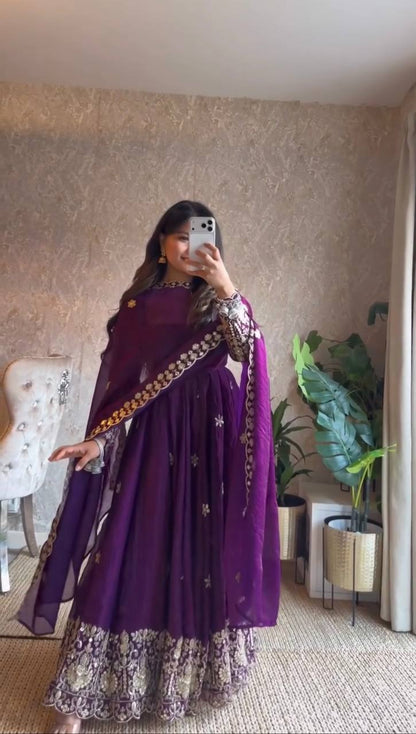 Premium Fendy Silk Anarkali Suit for Women