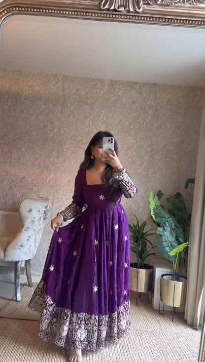 Premium Fendy Silk Anarkali Suit for Women