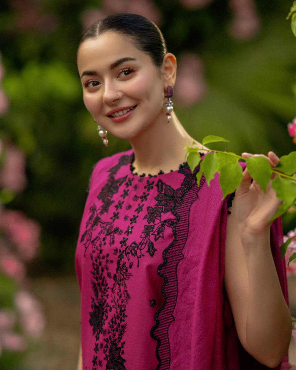 Magenta Roman Silk Embroidered Kurti Set with Dupatta