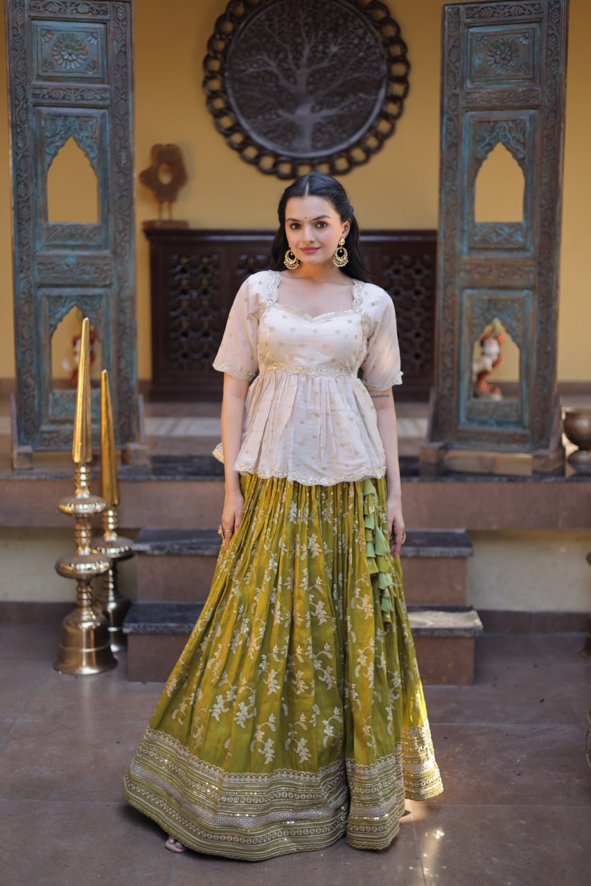 Viscose Jacquard Party Wear Lehenga Choli for Women