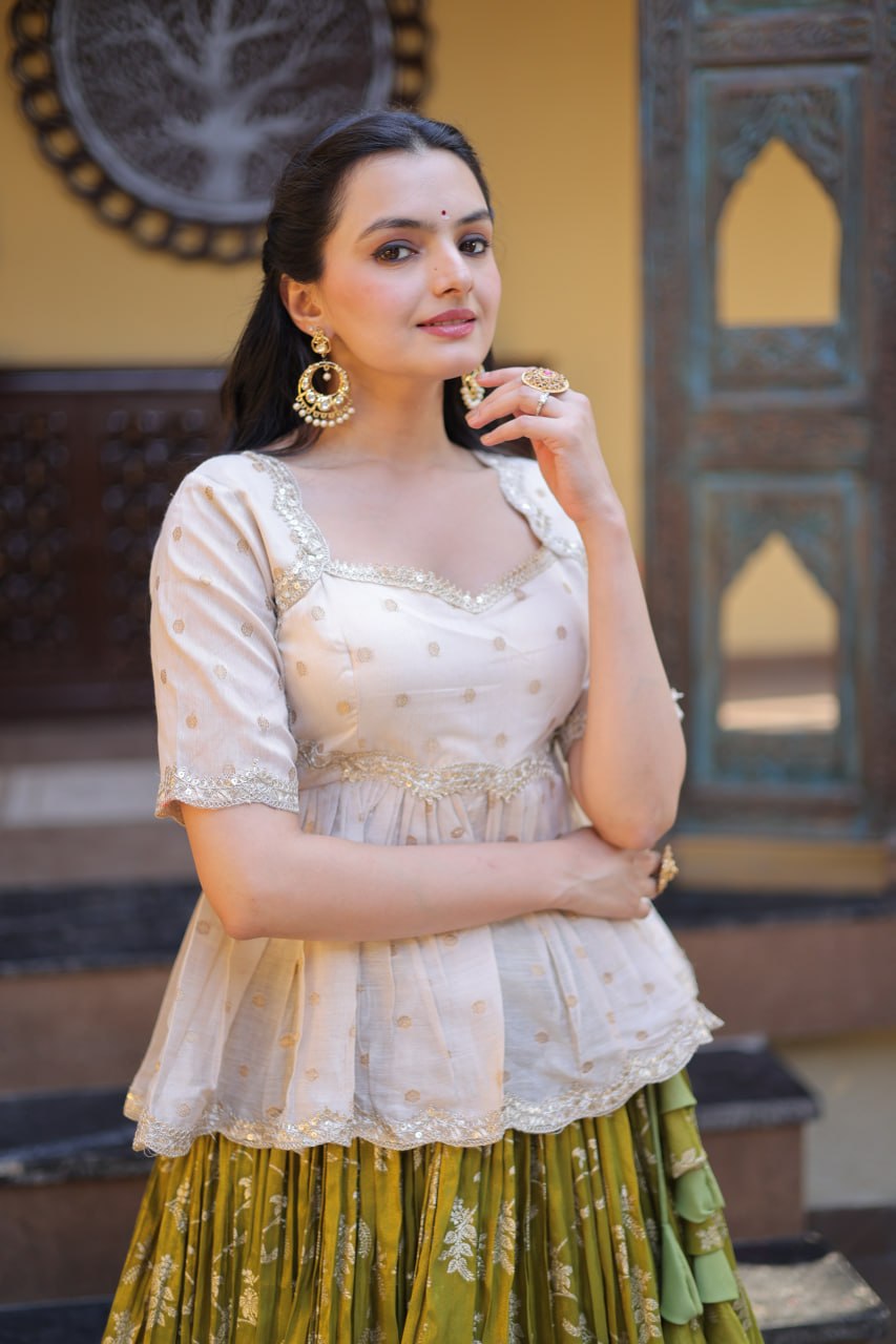 Viscose Jacquard Party Wear Lehenga Choli for Women