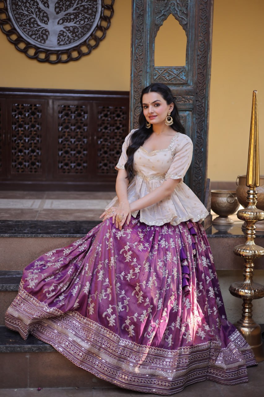 Viscose Jacquard Party Wear Lehenga Choli for Women