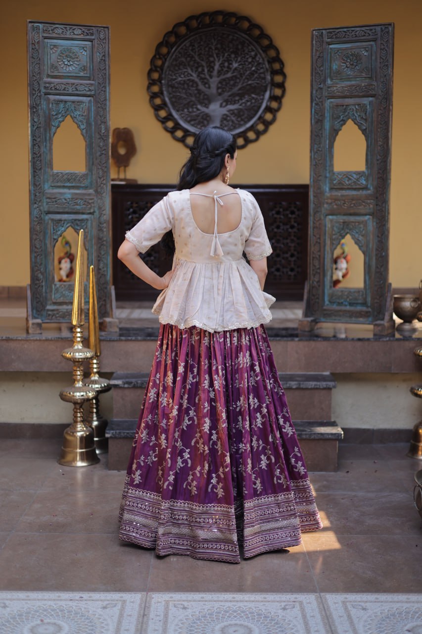 Viscose Jacquard Party Wear Lehenga Choli for Women