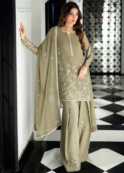 Pista Green Embroidered Kurti Palazzo Set with Dupatta