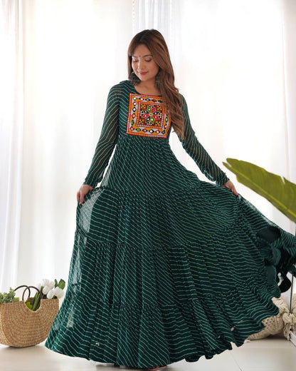 Laheriya Print Georgette Anarkali Dress for Women