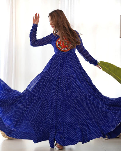 Laheriya Print Georgette Anarkali Dress for Women