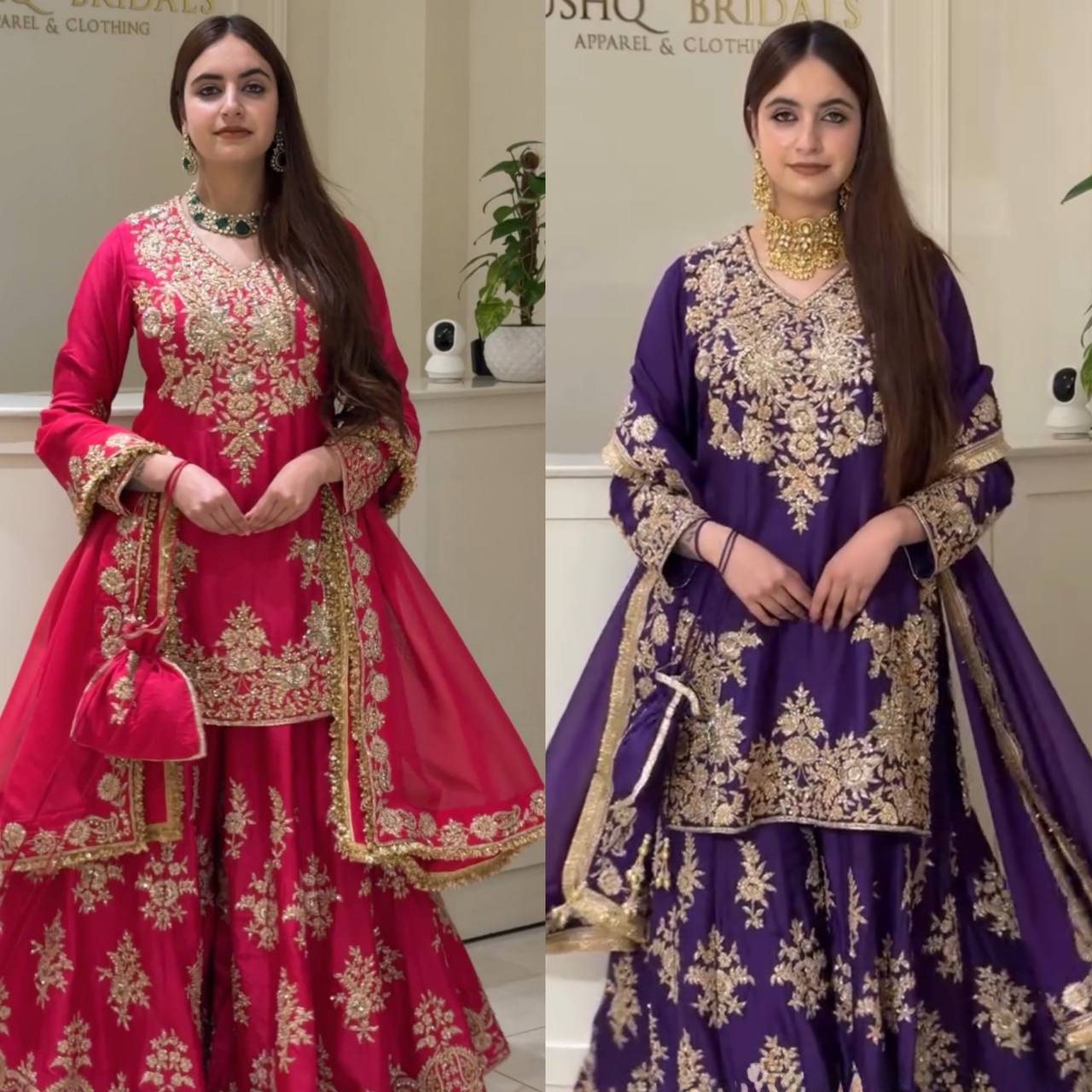 Chinon Silk Anarkali Suit with Sequin Work - 3 Piece Set