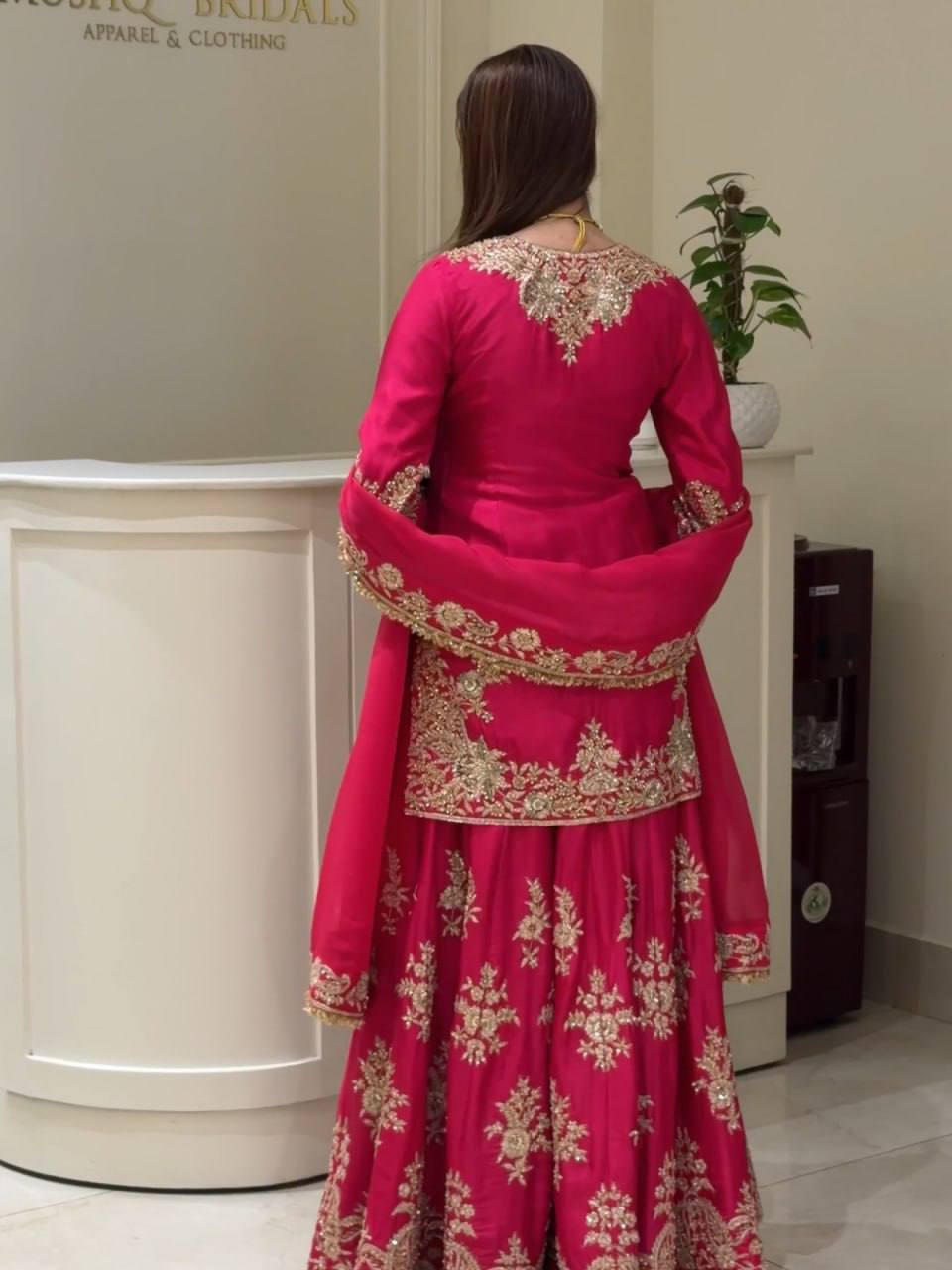 Chinon Silk Anarkali Suit with Sequin Work - 3 Piece Set