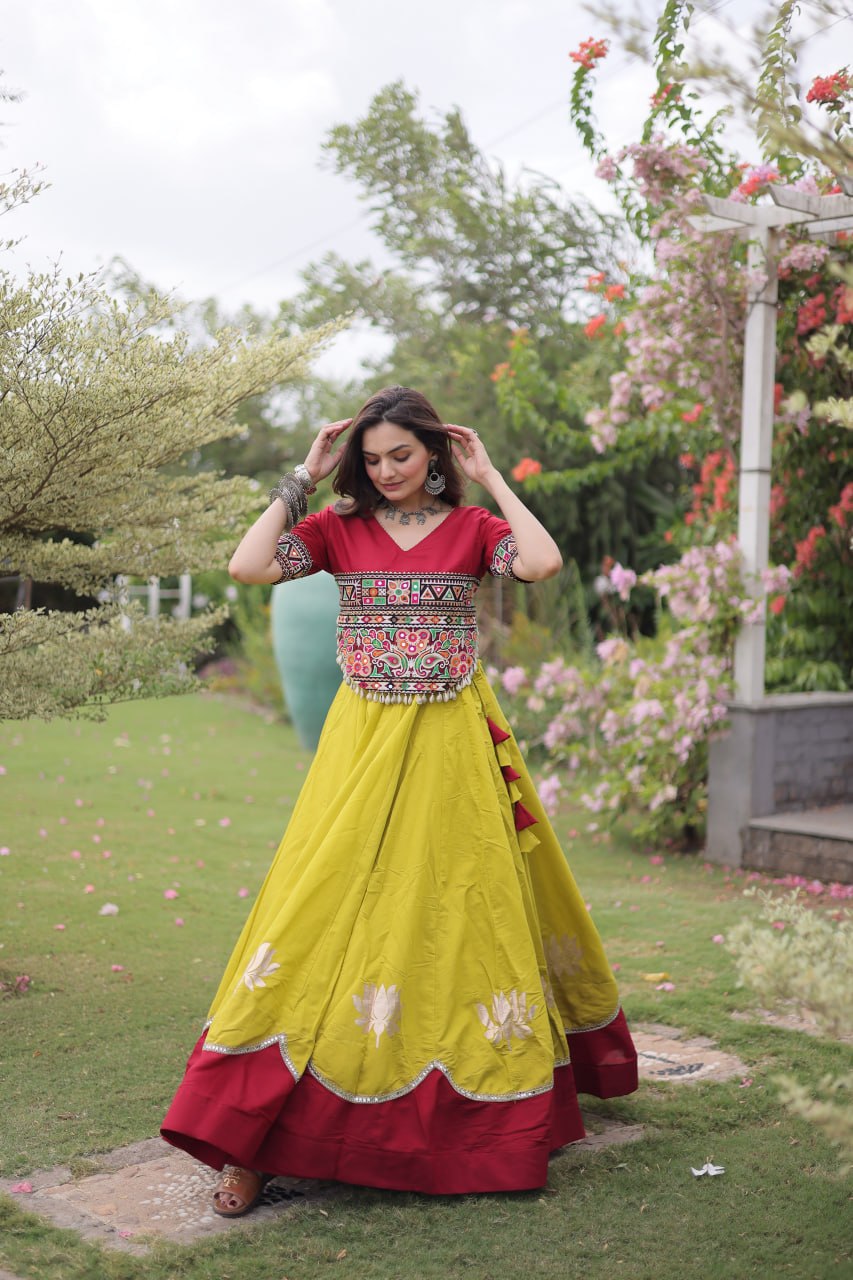 Navratri Special Gamthi Work Chaniya Choli for Garba