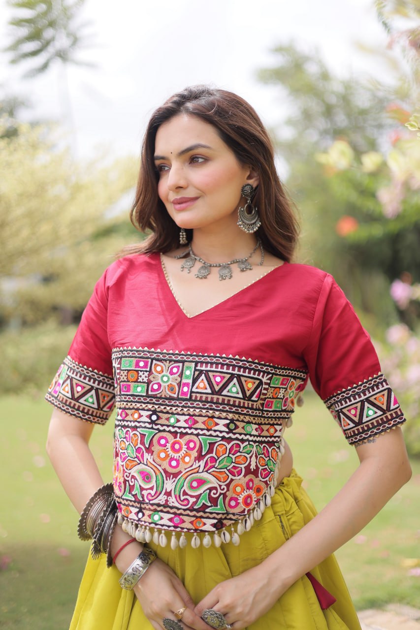 Navratri Special Gamthi Work Chaniya Choli for Garba