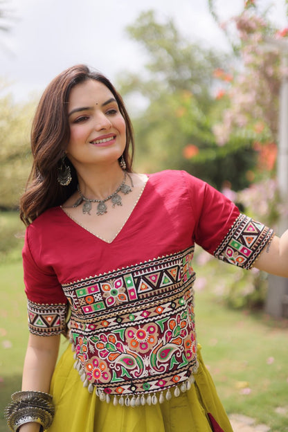 Navratri Special Gamthi Work Chaniya Choli for Garba