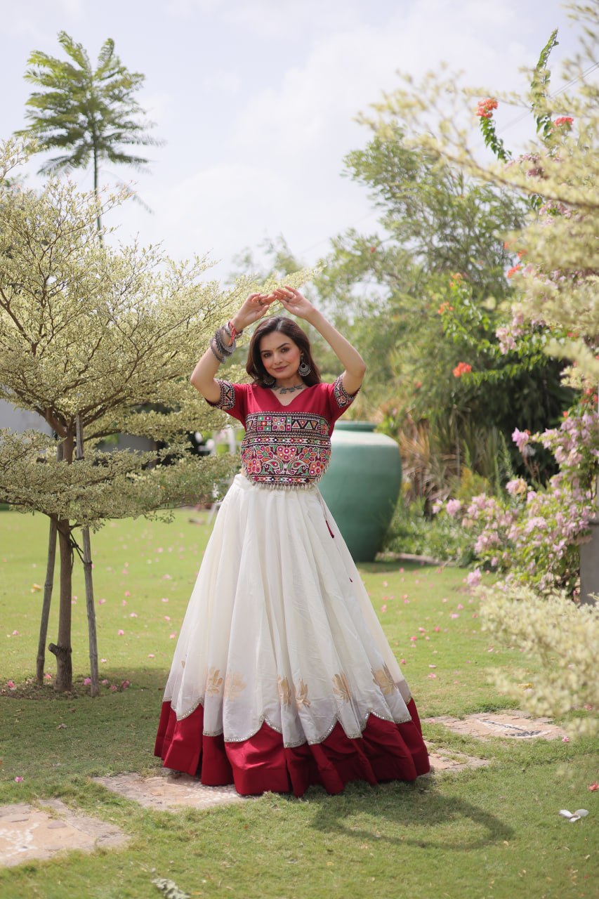 Navratri Special Gamthi Work Chaniya Choli for Garba