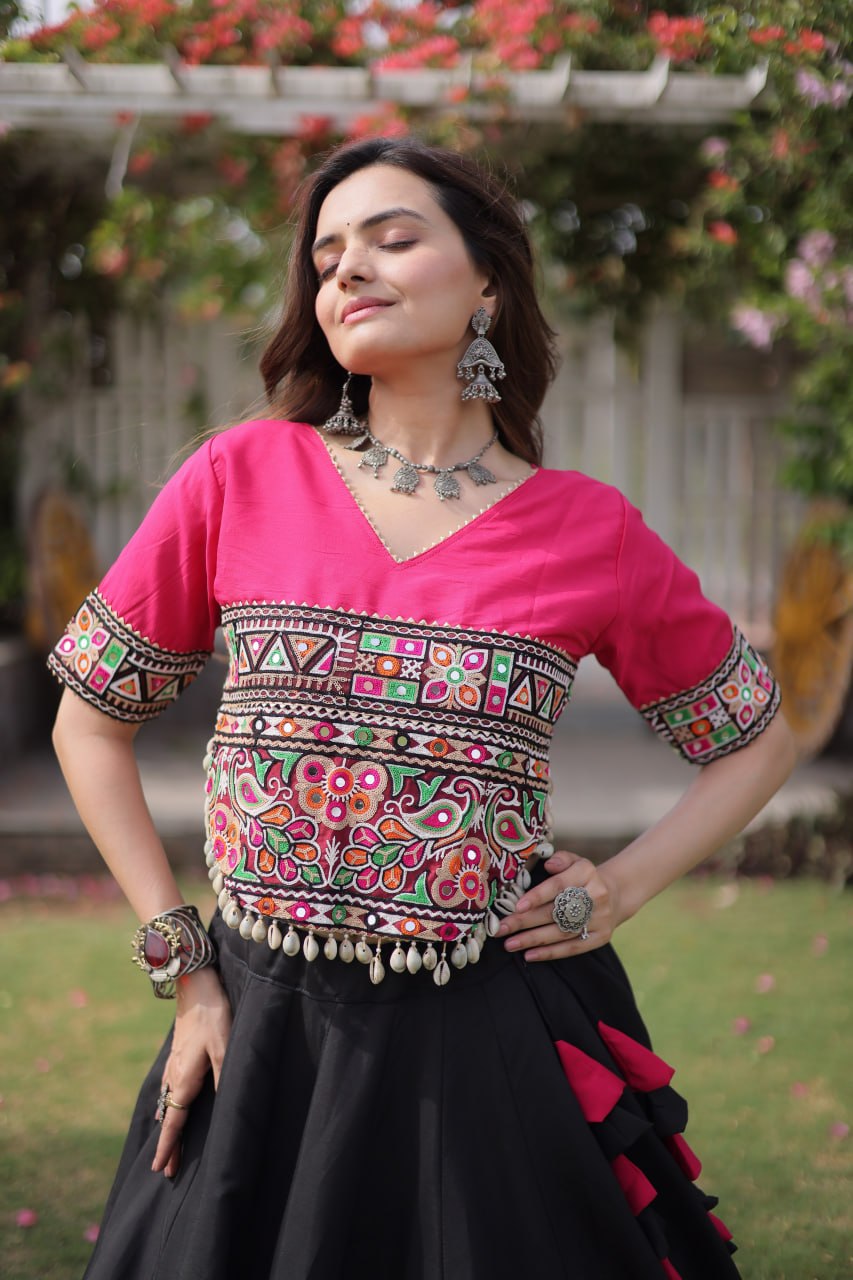 Navratri Special Gamthi Work Chaniya Choli for Garba