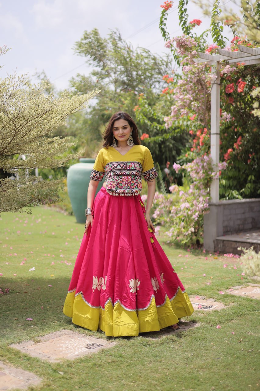 Navratri Special Gamthi Work Chaniya Choli for Garba