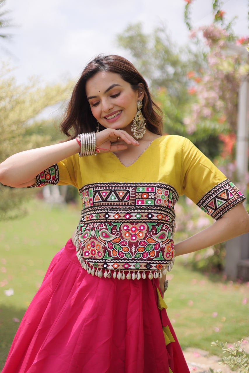 Navratri Special Gamthi Work Chaniya Choli for Garba