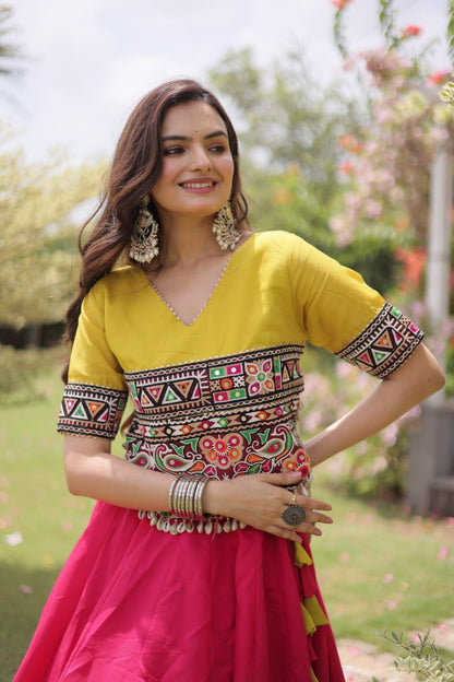 Navratri Special Gamthi Work Chaniya Choli for Garba