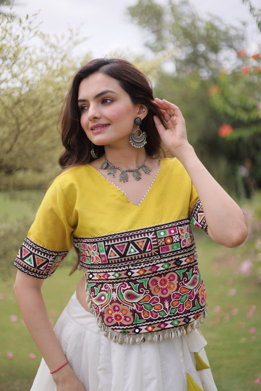 Navratri Special Gamthi Work Chaniya Choli for Garba