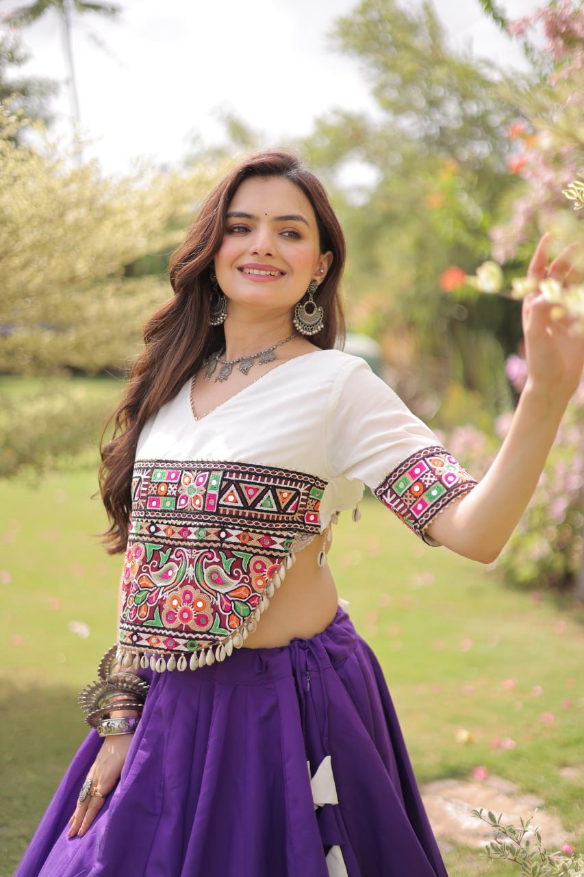 Navratri Special Gamthi Work Chaniya Choli for Garba