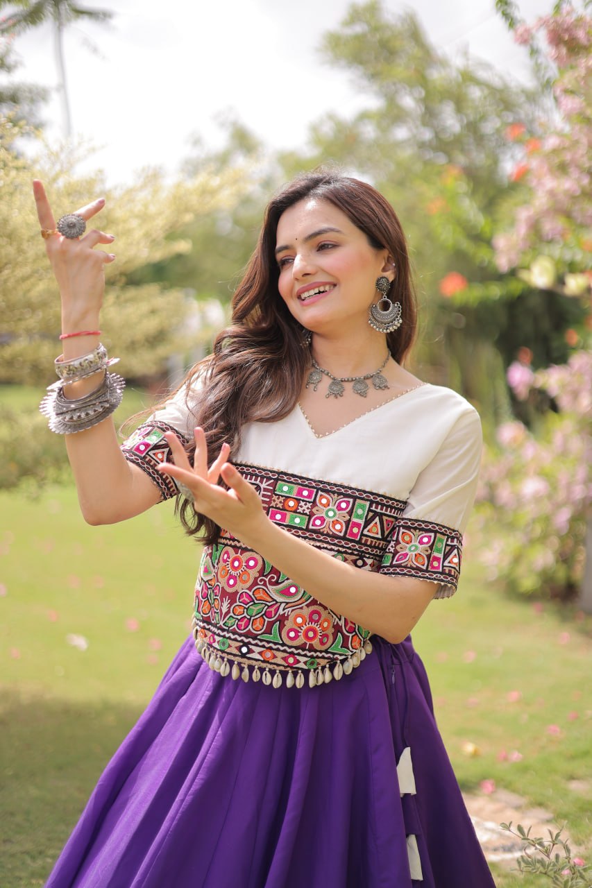 Navratri Special Gamthi Work Chaniya Choli for Garba
