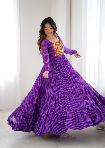 Laheriya Print Georgette Anarkali Dress for Women