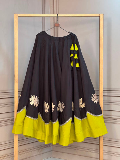 Navratri Lehenga Choli for Women - Lotus Gota Work Garba Skirt