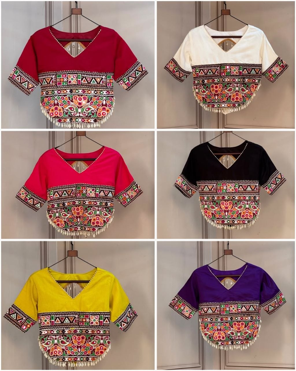 Navratri Embroidered Gamthi Blouse for Garba and Lehenga Choli