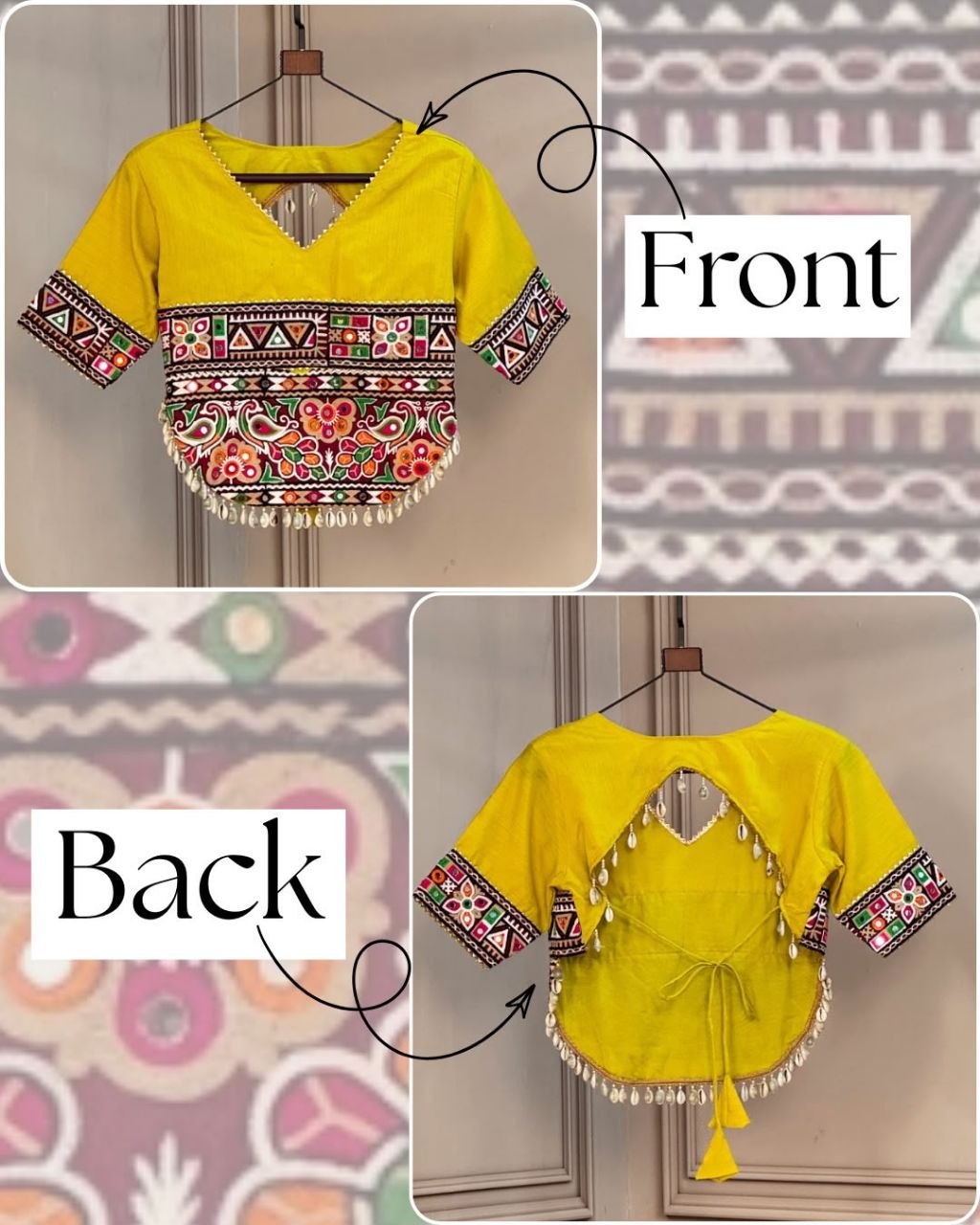 Navratri Embroidered Gamthi Blouse for Garba and Lehenga Choli